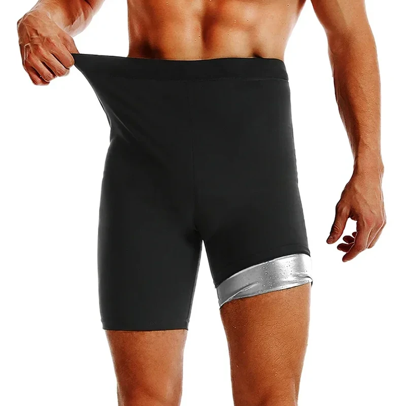 Men Sweat Sauna Shorts Body Shaper Fat Burning High Waist Trainer Shapewear Slimming Pants Fitness Running Sports Pants body shaper waist trainer