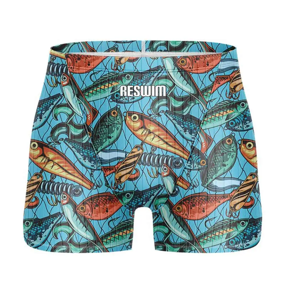 New Men's Funny Swim Jammer Swimsuit Athletic Training Short Bathing Suit Swimming Beach Tights Shorts Summer Surf Diving Trunks