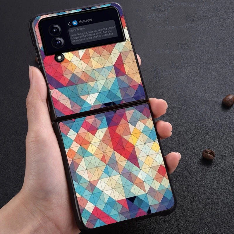 

Чехол ZFlip4 для Samsung Galaxy Z Flip 4 3 2, кожаный защитный чехол для телефона с рисунком звездного неба, мультфильмов, животных, в клетку
