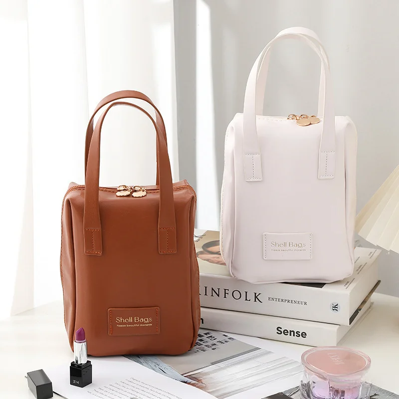 Borsa per il trucco portatile Shell, borsa per il trucco portatile di grande capacità, borsa per il trucco di alta bellezza impermeabile per celebrità di Internet_voghion.com