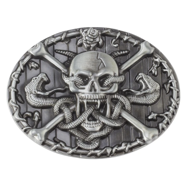 Western Cowboy Skull & Crossbones Belt Buckle | Wild West Living