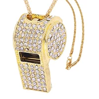 Whistle, Metal Crystal Rhinestone Whistle, Shining Whistle With Keychain For Referees, Coaches, Teachers 1