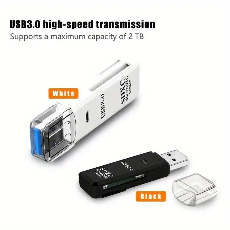 강력한 USB 3.0 2.0 마이크로 SD 카드 리더기, PC 카메라용 고속 데이터 변속기, 최대 5Gbps 다중 호환, 2-in-1