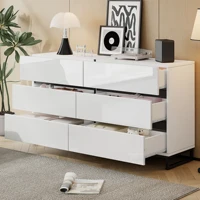 Комод KOMHTOM 140x39,5x78,5 см глянцевый с 6 ящиками и 3 металлическими ножками — изображение 5