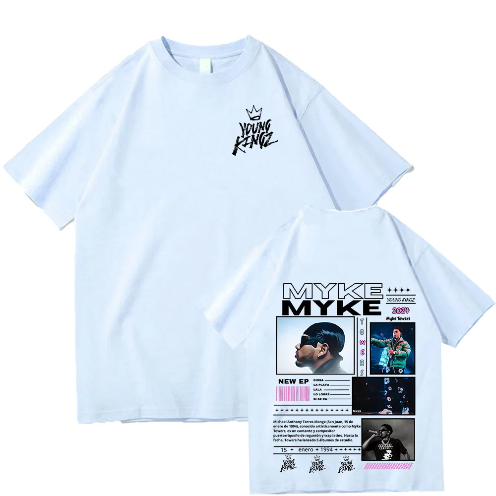 Rapper Myke Towers Graphic Print T-shirts Men Women Fashion Hip Hop Crewneck Tshirt Men's Casual Oversized Short Sleeve T Shirts 2