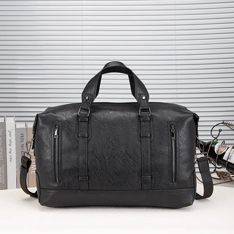 Business PU Leather Shoulder Bag for Men, Perfect for Travel