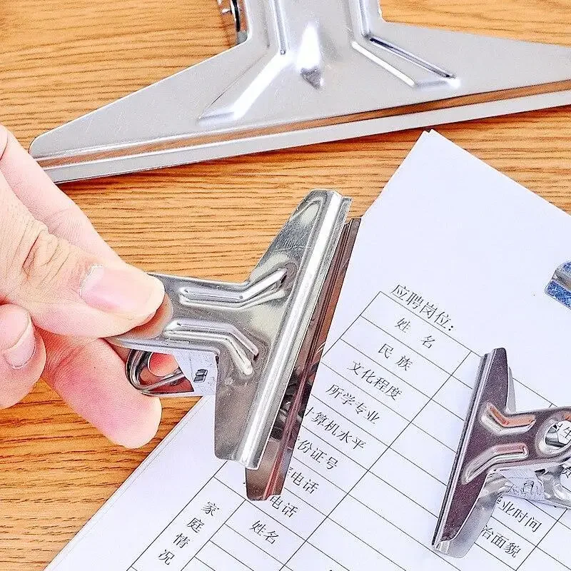 Bag Clips 1-5pcs Bag Clips Stainless Steel File Food Folders Organizer Plus Size School Stationery Supplies Kitchen Essentials