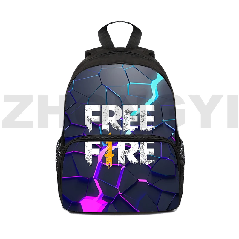 

3D Free Fire Garena Backpacks Men Funny Free Fire School Bag Kids Canvas Backpack Women 12/16 Inch Teens Sport Bookbag Sac A Dos