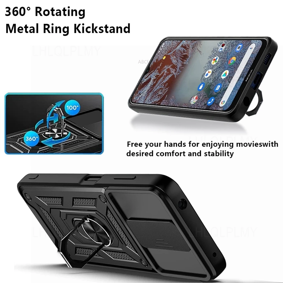 Ultimate Camera Protection Phone Armor Case with Hybrid Ring Back Cover