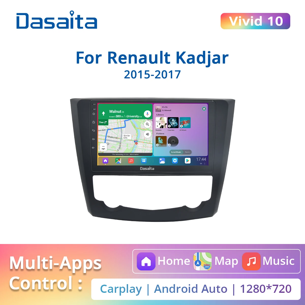 

Dasaita для Renault Kadjar 2015 2016 2017 Android мультимедиа с Carplay DSP GPS Android 10 плеер автонавигация