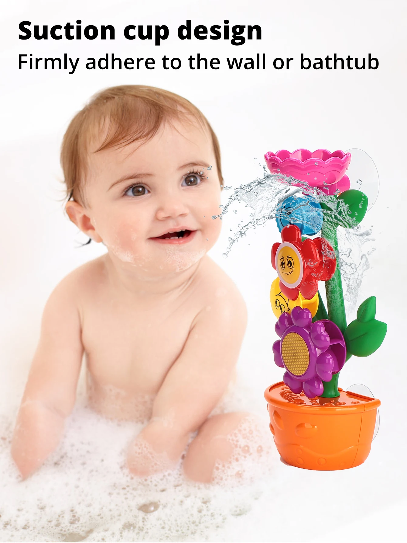 Bathroom Toys Series Little bees can store water leaks with a shower The flowers will turn 2
