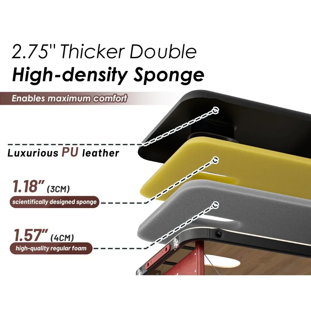 NEW-84" Professional Massage Table Portable 3 Folding Lightweight Facial Salon Spa Tattoo Bed Height Adjustable with Carrying Ba