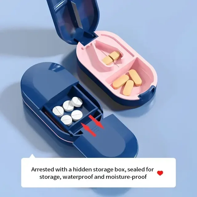Pill Divider 2-in-1 Pill Box Portable Mini Medication Organizer Flip Lid Design Compartmentalized Medication Storage Baby Feed 5