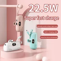10000mAh Mini Portable Power Bank 2- in-1 Fast Charger Lightweight High capacity Pocket Power Bank For IPhone Huawei Samsung 1