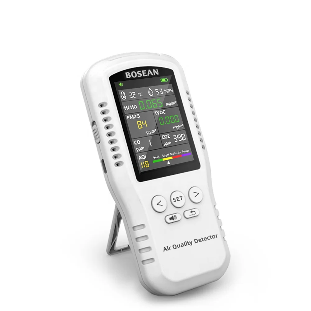 

T-Z01 Pro 8 in 1 Air Quality Detector TVOC HCHO PM2.5 CO CO2 AQI Handheld Gas Analyzer Desktop Air Quality Monitor