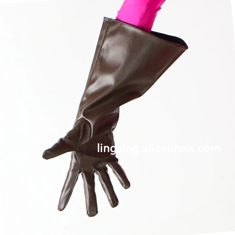 Patent lange Handschuhe Unisex Kunstleder breite Ballon Puff Ärmel groß 38cm bunt l lose Manschetten geschwollene Arm Frau sexy Mädchen – Detail 34