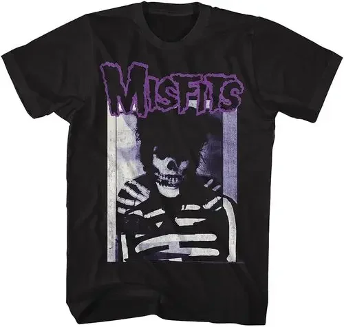 Misfits Cotton Graphic T Shirt Mens Skull Punk Rock Band Tee Y2K Grunge S-4XL