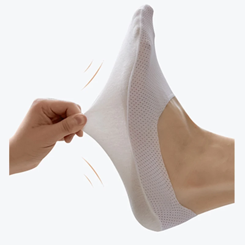 보이지 않는 보트 양말 캐주얼 미끄럼 방지 얕은 코튼 양말 남성용, 3 켤레/묶음, 로우 컷, 노쇼 양말