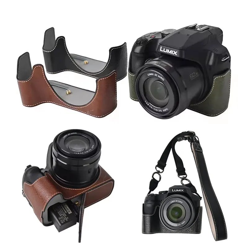 Deluxe PU Leather Anti-Slip Camera Case with Portable Shoulder Bag