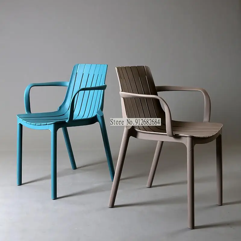 Nordic Dining Chair for Kitchen Armchair Plastic Backrest Household Leisure Outdoor Thicken Meal Hollow Stackable |