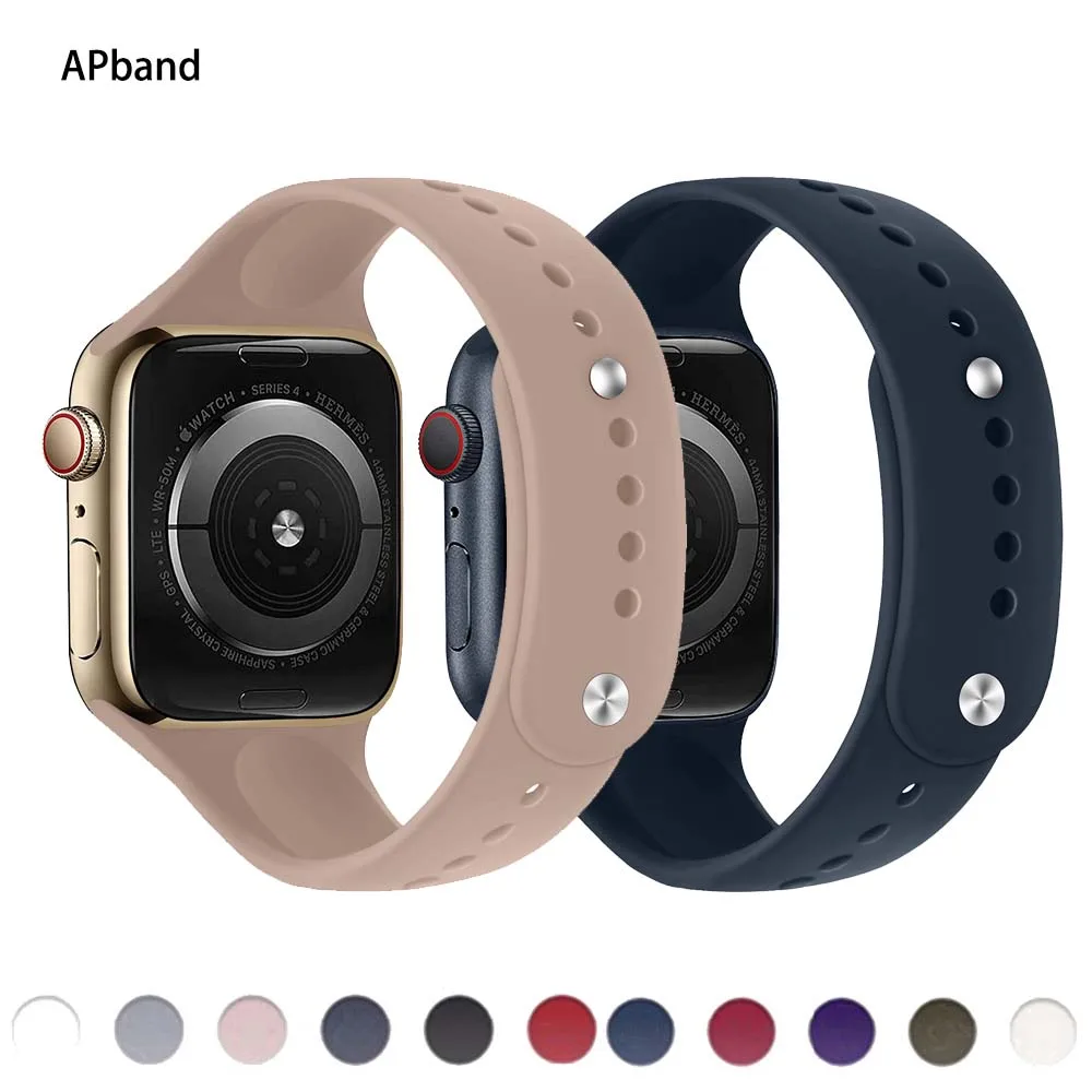 

Ремешок силиконовый для Apple Watch Band 45 мм 49 мм 44 мм 41 мм 40 мм 42 мм 38 мм, аксессуары для IWatch Series 6 SE 7 8 Ultra