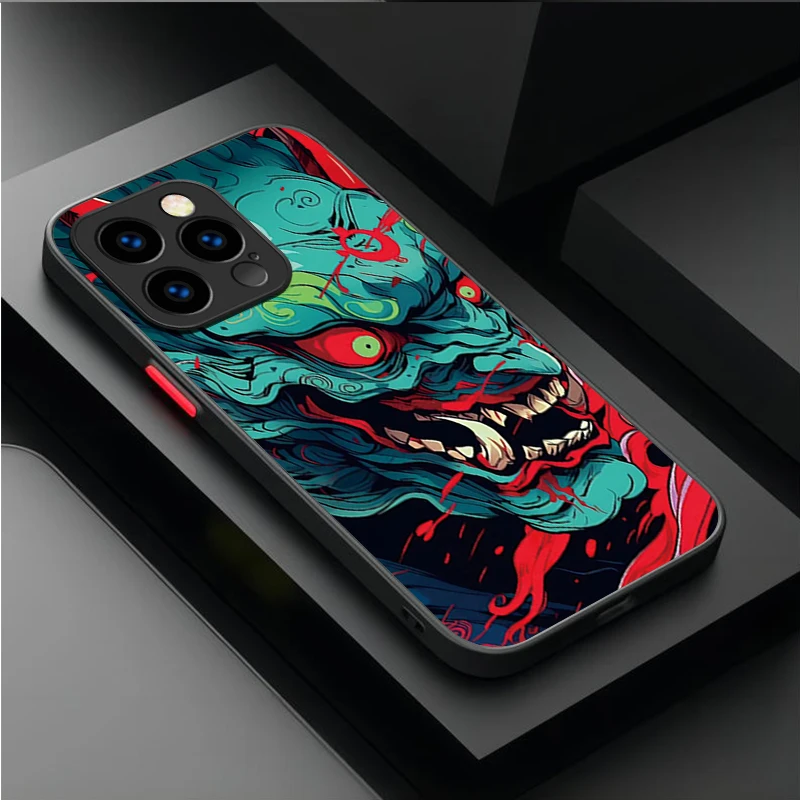 Ghost Face Samurai Shockproof Bumper Case - Japan-Inspired Design