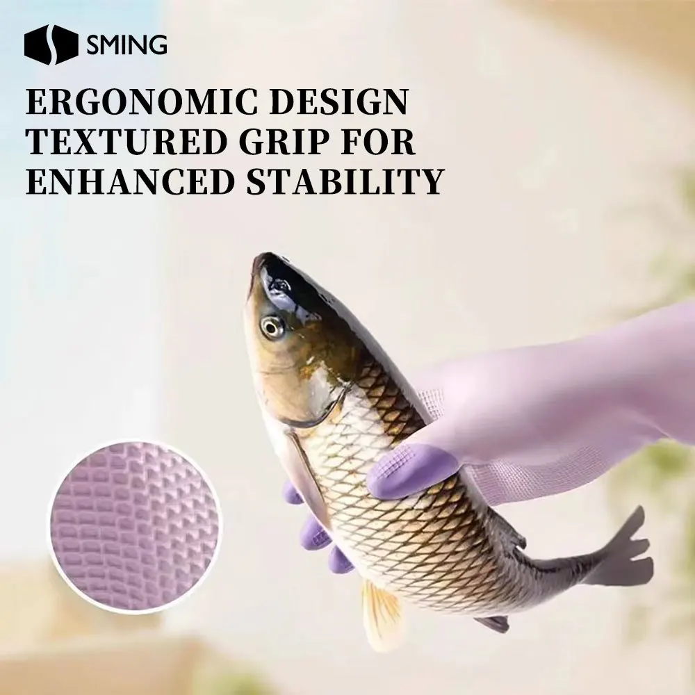Silicone Anti-Slip Reusable Dishwashing Gloves - Durable and Convenient Kitchen Cleaning Solution