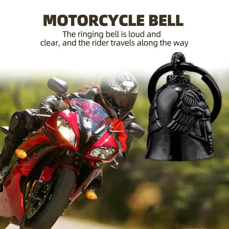 

Vintage Punk Motorcycle Angel Cross Riding Bell Universal Motorbike Classic Vintage Bell Pendant Riding Bell Necklace For Bikes