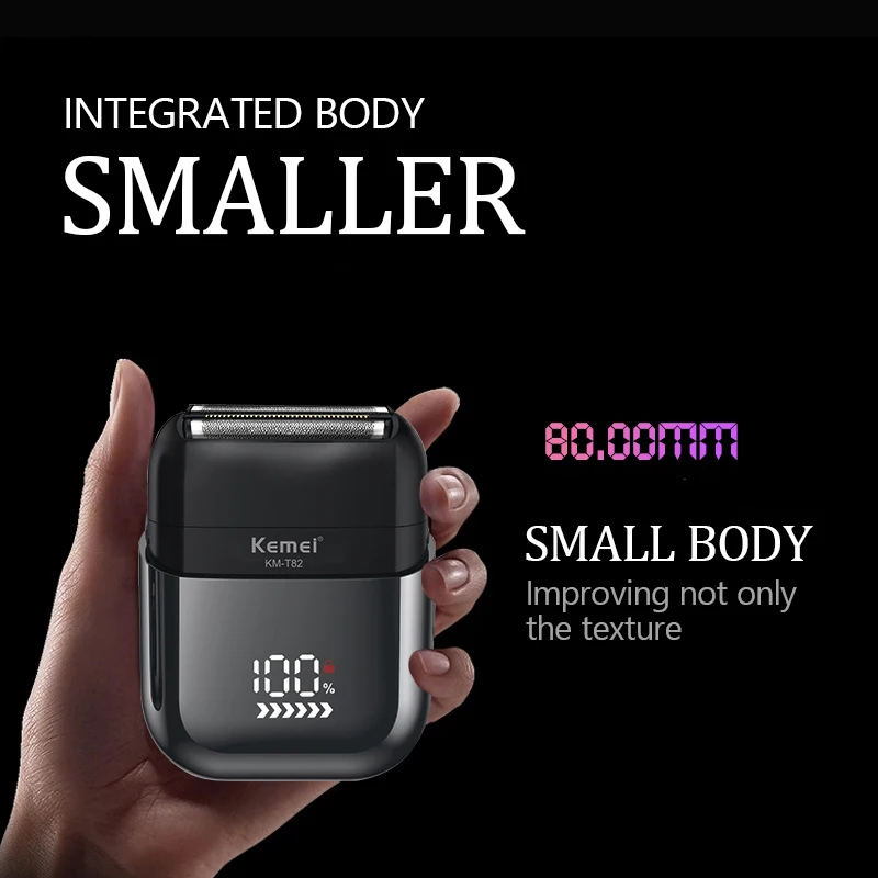 Kemei Electric Shaver Mini Portable Shaver Electric Razor Men USB Rechargeable Waterproof Travel Office km-t20