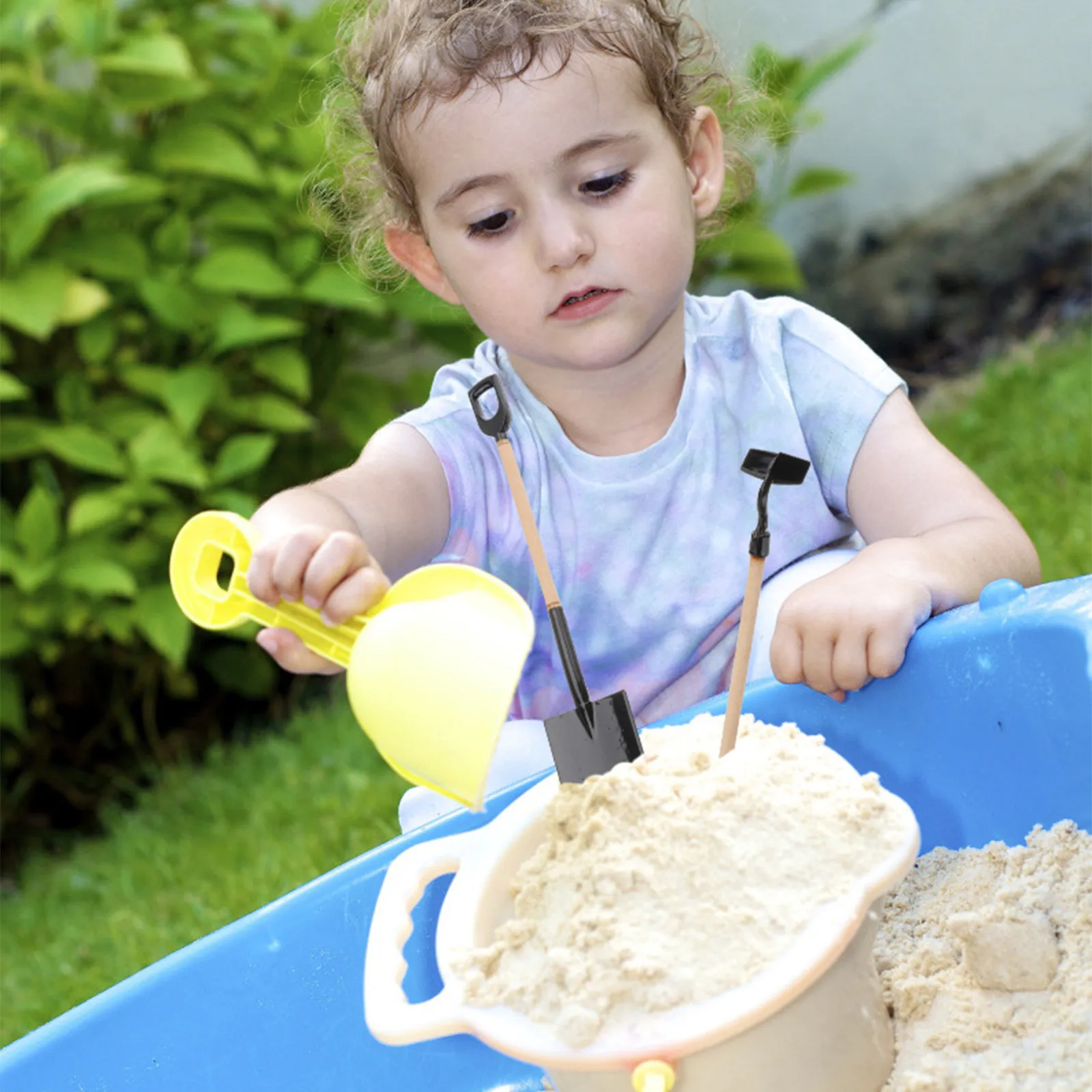 1세트 미니 요정 정원 장 정원 도구 장식품 블랙 러스틱 미니 삽 갈퀴 호미 요정 정원 액세서리