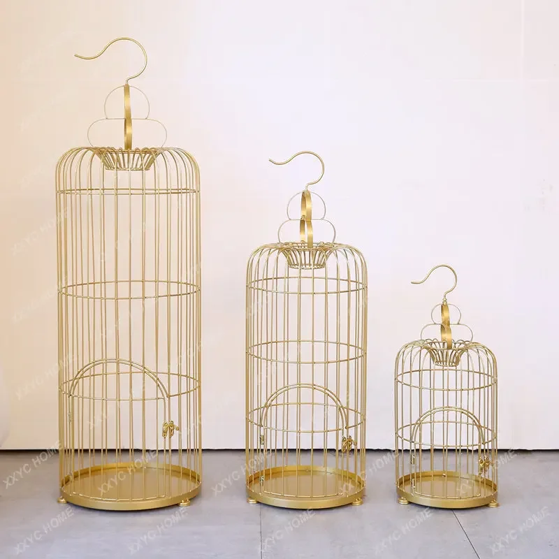 Decorative Birdcage Iron Birdcage Decoration Window Bird Cage Golden Bird Cage Floriculture Soft Outfit