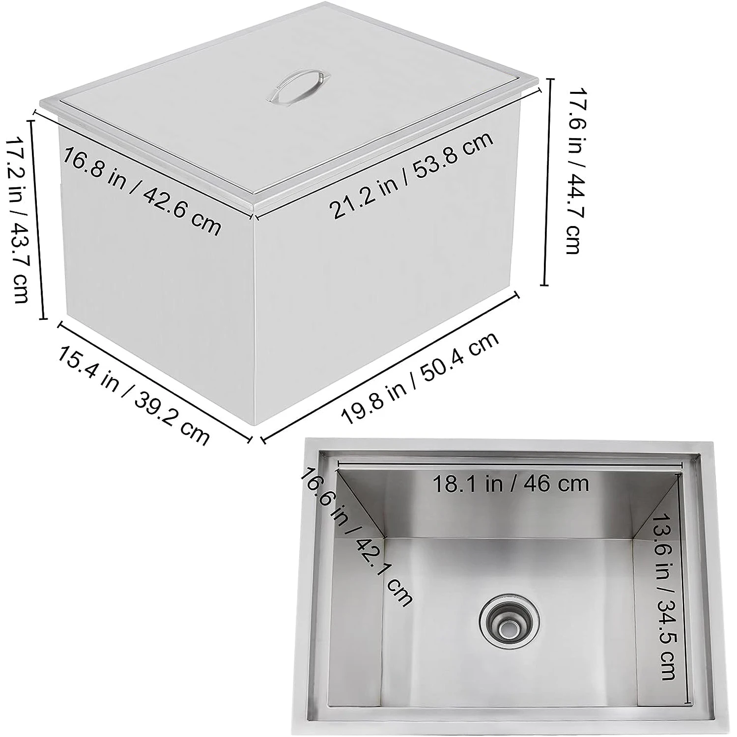 Ice Cooler Drop In Ice Bin Outdoor Kitchen For Cold Wine Beverage Drop In Chest With Cover