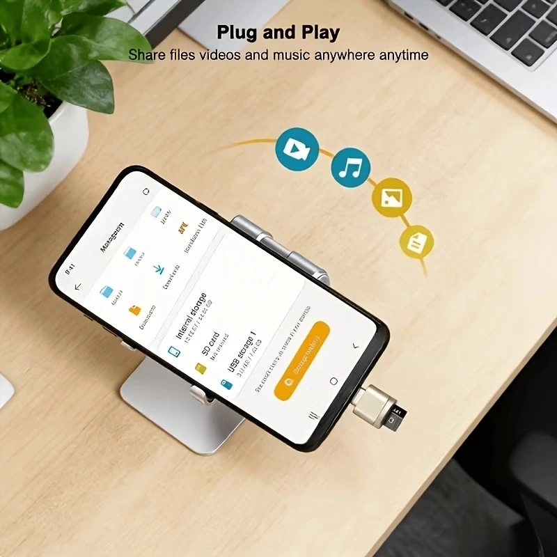 USB C TF Card Reader, USB C to USB A, Portable OTG Card Adapter for 안드로이드 Phone, Camera, Laptop, Metal Type-C Card R