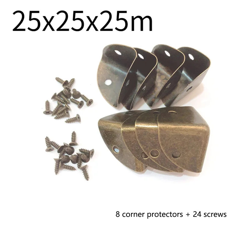 Antique Metal Wooden Wine Box Corner Iron Protection Case Edge Guard Gift Box Packaging Corner Cover 4-8pcs Furniture Corner Protector