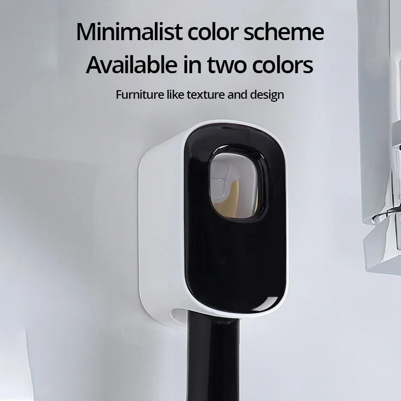 1pc Waterproof Toothpaste Squeezer Automatic Toothpaste Dispenser Wall Mount Bathroom Bathroom Accessories Toothbrush Holder 3