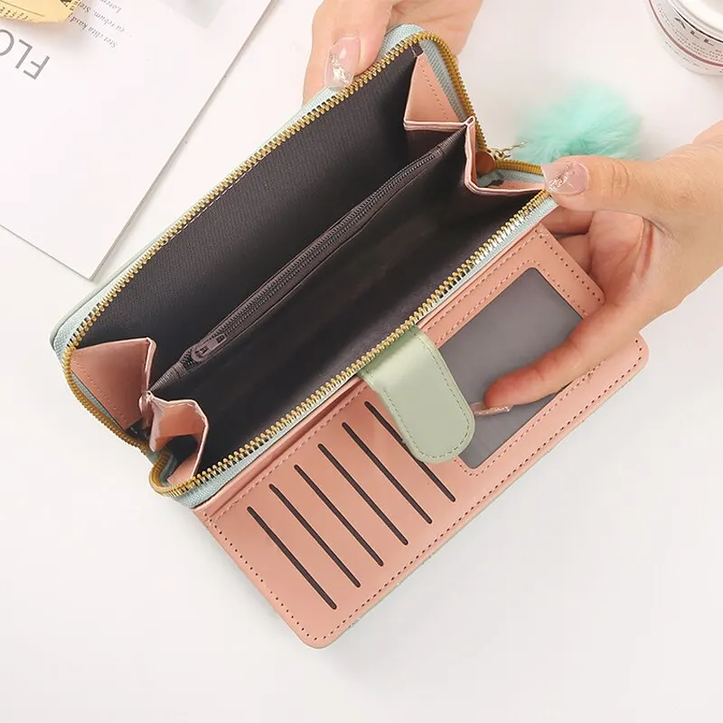 Portafogli borse lunghe da donna Hasp Zipper portamonete portamonete in pelle porta carte di credito cellulare borsa di design di lusso pochette per le donne