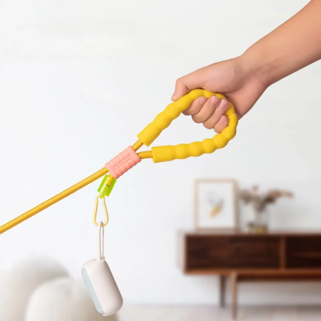 Dog Leash Can Be Worn Cross-body Cloud Foam Cotton Handle Contrast Color P Rope Puppy Goes Out for Pet Walking 2