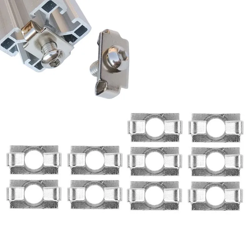 Alumínio Perfil Conector Elástico Spring Fastener Níquel Galvanizado m6 m8 M12 20 Series 30 Series 40 Series 45 ue