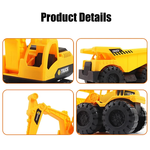 Baby Classic Simulation Engineering Car Toy Excavator Model Tractor Toy Dump Truck Model Car Toy Mini Gift for Boy 6