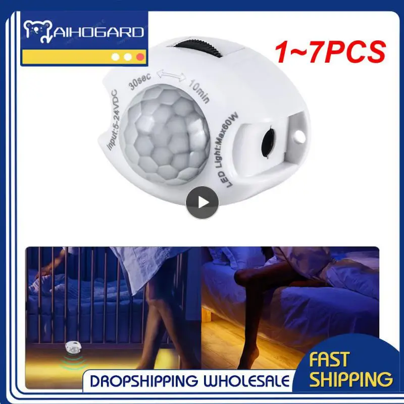 

1~7PCS Motion Sensor DC 5V 24V Light Switch Module Human Movement Detector Activated Timer Automatic PIR Motion Sensor LED Strip