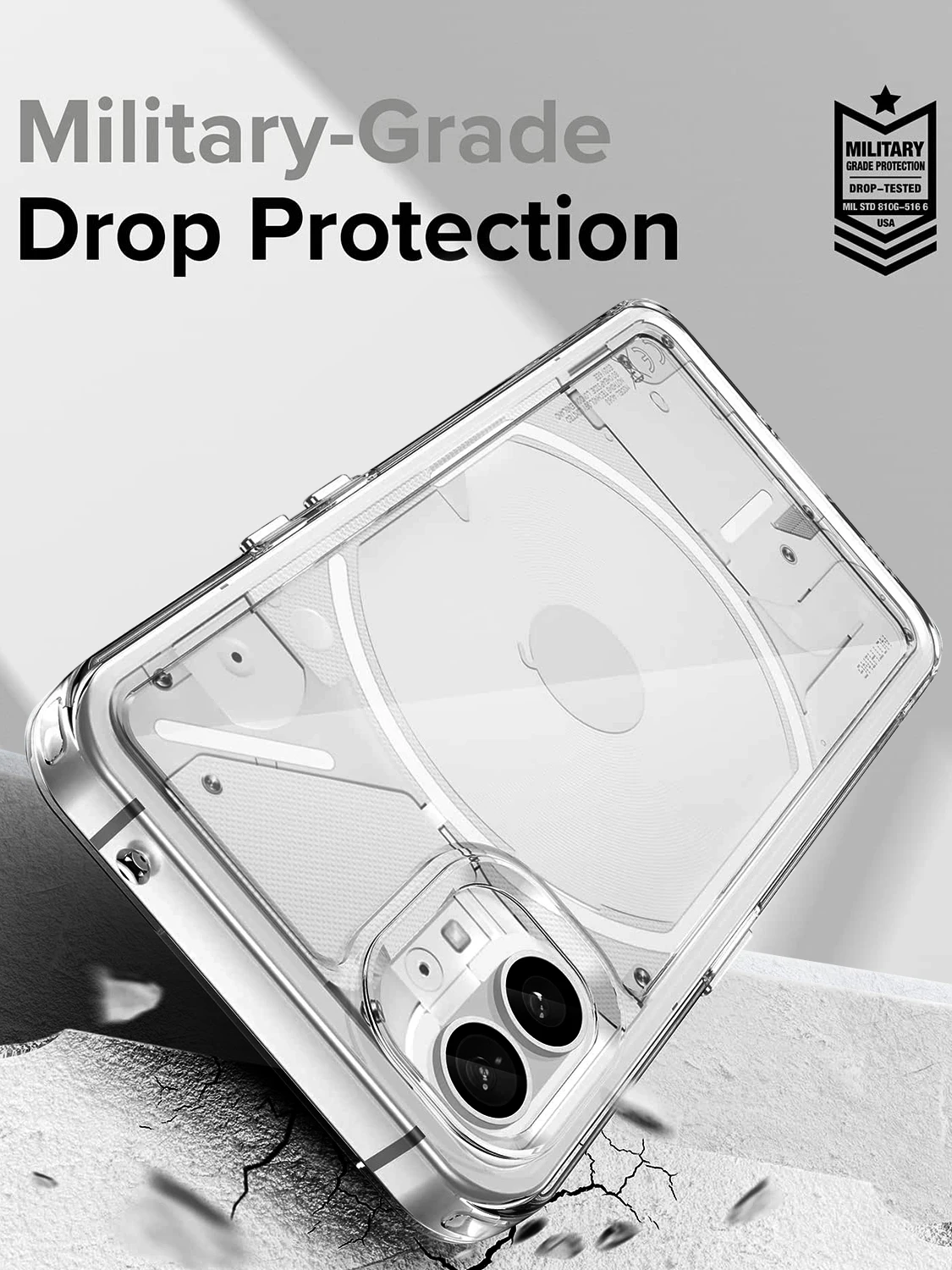 Transparente diseñado para iPhone 15 PRO Max funda, resistente a los golpes  Grado militar Protección de la parte posterior dura funda de teléfono con  airbag borde suave, Slim protector de parachoques 