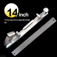 14" Adjustable Frame Milled Tooth Files Car Body Polisher Metal Panel Polishing Curved Steel File Tools Holder Dent Repair Kits