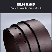130CM Leather Cowhide Men's Belt Fashion Metal Alloy Pin Buckle Adult Luxury Brand Jeans Business Casual Waist Male Strap Brand - Image 6