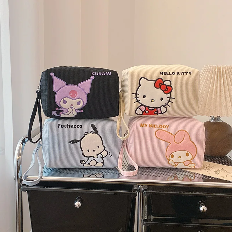 

Sanrio Hellokitty Cartoon Makeup Bag Kawaii Kuromi Cinnamoroll Portable Toiletry Bag Cute Girls Sanitary Napkin Storage Bag