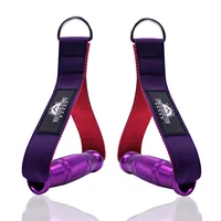Heavy Duty Metal Gym Handles for  Cable Machine Attachment Resistance Bands Workout Two-color Double-layer Webbing Colorful Grip 1