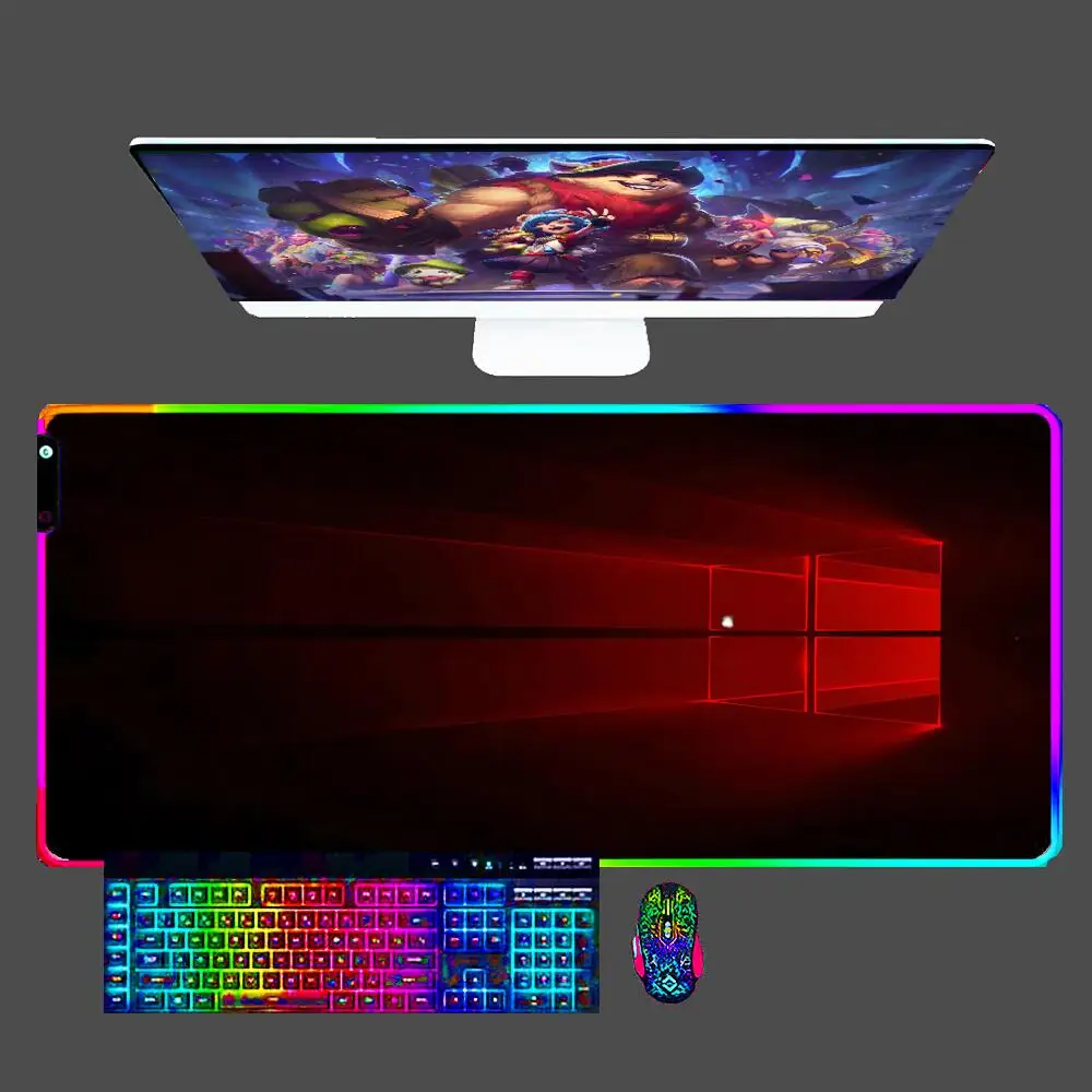 

Большой игровой RGB коврик для мыши на Windows, компьютерный игровой Настольный коврик для CS GO LOL, Настольный коврик XXL, аксессуары для ноутбука, к...