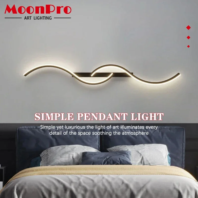 Modern LED Wall Lamp Minimalist Led 13W-18W Light Bedroom Bedside Long Strip Wall Sconces Living Room Home Indoor Lighting