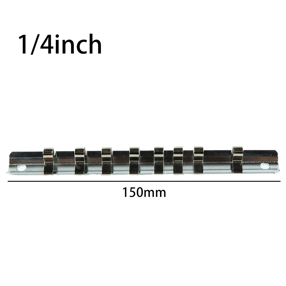 1 Pc Socket Storage Rack 1/4 3/8 1/2 Inch With 8 Clips On Rail Tool Organizer Storage For Any Home Or Industrial Garage 5