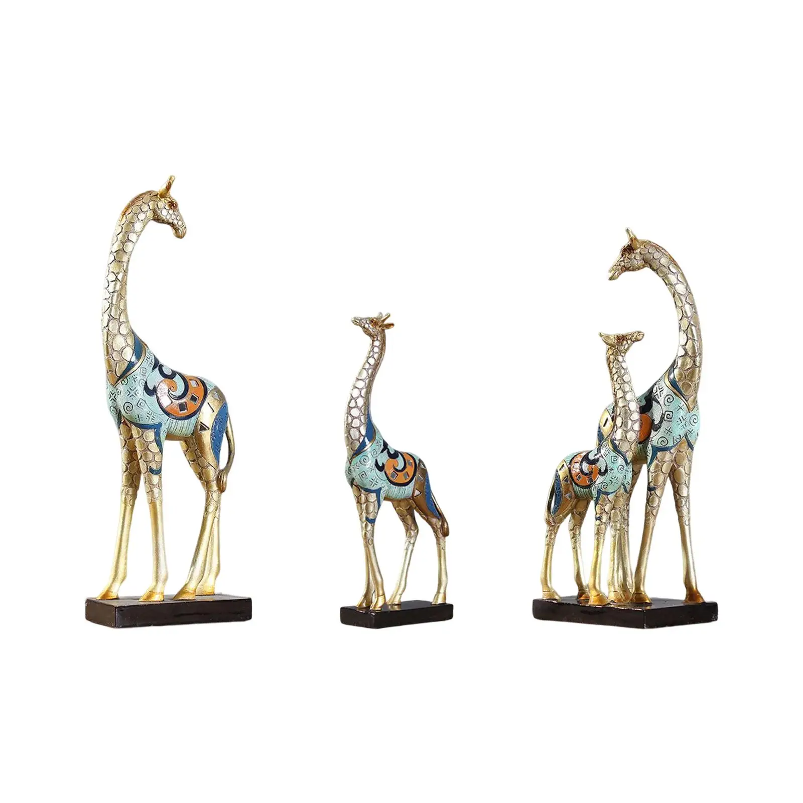 

Giraffe Sculpture Crafts Decorative Resin Ornament Animal Accessory Deer Statue for Study Room Bedroom Living Room Home Entrance