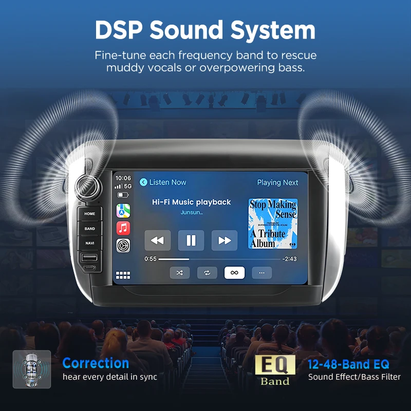 Radio para Auto Junsun de 8 Pulgadas con CarPlay Inalámbrico y Android Auto para Peugeot 2008 208 2012 2013-2018, Sistema Multimedia Inteligente con Apple CarPlay Inalámbrico, Pantalla Táctil IPS, Reproductor de Video Estéreo, Autoradio 2 Din, Navegación, BT, GPS, 4G, WIFI, FM, AM, DSP, RDS, SWC 6